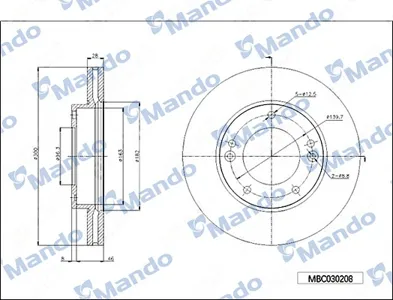 MANDO MBC030208 Диск торм.перед.вент.