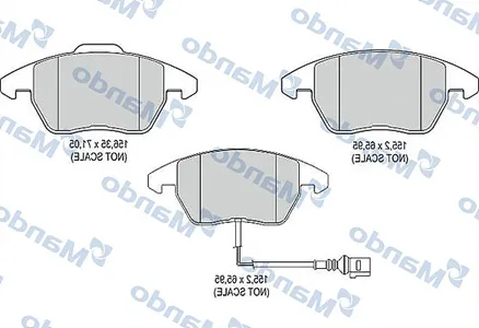 MANDO MBF015187 Колодки торм. Audi A3 VW G5 Passat 06> Touran 03>06 Caddy 04> пер.