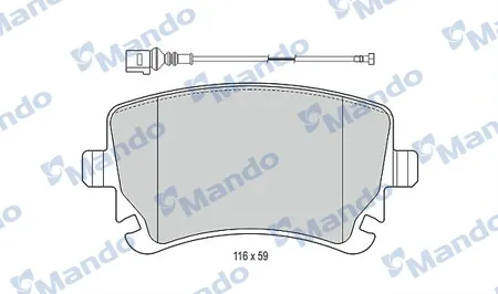 MANDO MBF015207 Колодки торм. VW T5 03> Multivan 03> с датчиком задние