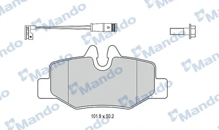 MANDO MBF015209 Колодки торм.задние с датчиком, Mercedes Viano Vito W639 03- .