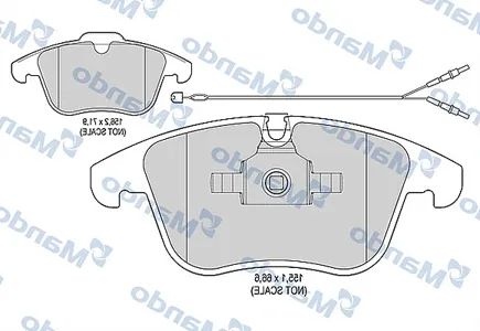 MANDO MBF015226 Колодки торм. Ford Mondeo 07> C-Max 06> Volvo S80 06>XC70V70 07> передние