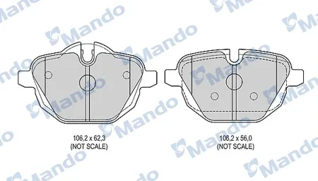 MANDO MBF015266 Колодки торм. BMW 5 F10,F11 X3 F25Z4 E89 2.0-3.0 10- задние