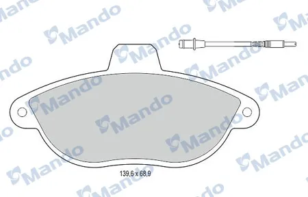 MANDO MBF015472 Колодки торм. Peugeot Expert (95-06) Citroen Jumpy (95-) передние (4шт.)