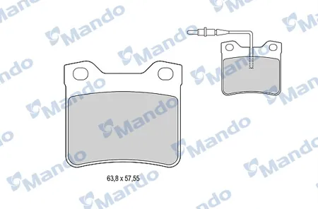 MANDO MBF015772 Колодки торм. Peugeot 406 (95-04) (1.63.0),607 (00-) (2.03.0) задние (4шт.)