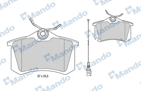 MANDO MBF015810 Колодки торм. с датчиком износа, Seat Ibiza 02- Skoda Fabia 99-08VW Polo 01- .