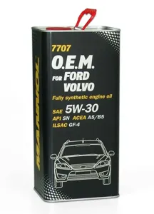 MANNOL 77075 Моторное масло 7707 O.E.M. FOR Ford Volvo 5W30 5л