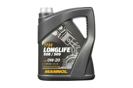 MANNOL 77225 Масло моторное LONGLIFE 508/509 sae 0w20  5l