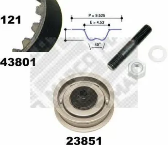MAPCO 23801 Комплект ремня ГРМ VW Golf III (1H1) 1.8