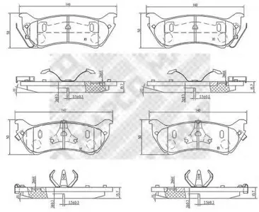 MAPCO 6707 Колодки торм.задние комплект Mercedes M-CLASS (W163) ML 320 (163.154)