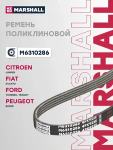 MARSHALL M6310286 Ременьполиклиновой4pk922e Citroen Jumper ii06-, Fiat Ducato iii06-, Peugeot Boxer ii06-(m63102