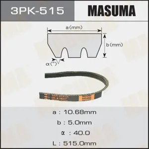 MASUMA 3PK515 Ремень поликлиновой , Toyota Duet (M100) 98-, Daihatsu YRV 01-, Move II 98-, Sirion 99-