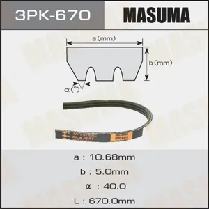 MASUMA 3PK670 Ремень поликлиновой 3PK-670 Fiat Bravo Brava Palio 1.6 16V 96>