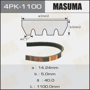 MASUMA 4PK1100 Ремень поликлиновой Nissan Almera 1.6, Toyota Hiace IV 2.7, Fiat Croma 2.0 85->