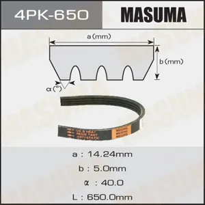 MASUMA 4PK650 Ремень привода навесного оборудования
