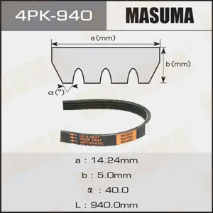 MASUMA 4PK940 Ремень поликлиновой 4PK-940 Fiat Punto 1.7TD 93-99Palio 1.7TD 97-01