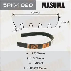 MASUMA 5PK1020 Ремень поликлиновой 5PK-1020