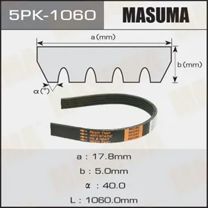 MASUMA 5PK1060 Ремень поликлиновой Mazda 626 1.82.02.2 86->92, Mitsubishi Galant
