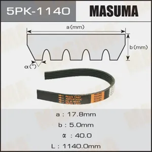 MASUMA 5PK1140 Ремень поликлиновой , Honda Jazz II 02-, Civic VIII 05-, Land Rover Discovery IV 09-, Range Rover I, III 92-