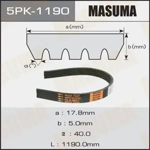 MASUMA 5PK1190 Ремень поликлиновой 5PK1188 Toyota Corolla 2.0D 92>RAV 4 2.0D 01>