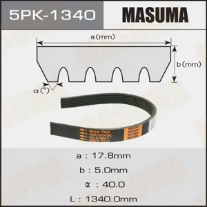 MASUMA 5PK1340 Ремень поликлиновой Mitsubishi Carisma 96-, Volvo S40 98-,V40 98-