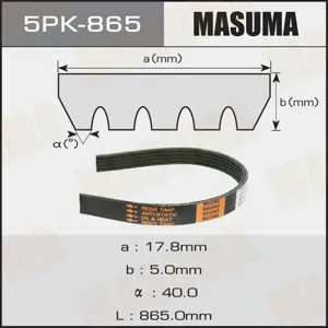 MASUMA 5PK865 Ремень поликлиновой 5PK-865 Mitsubishi Space Star 1.3 16V 99>