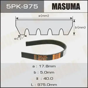MASUMA 5PK975 Ремень поликлиновой BMW E32E34E38 3.04.0 V8 92> Mazda DEAWOO 626 Nexia