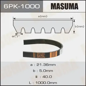 MASUMA 6PK1000 Ремень поликлиновой VW Mercedes Peugeot Citroen Ford