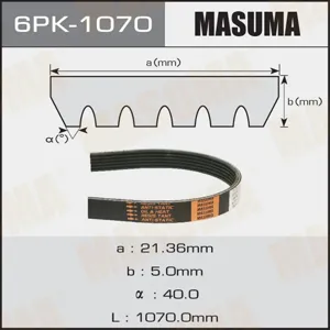 MASUMA 6PK1070 Ремень Audi A1 10->15, Skoda Fabia 10->14,VW Golf 91->15, Polo 94-