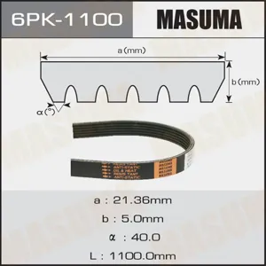 MASUMA 6PK1100 Ремень поликлиновой 6pk1100 Audi A4A5A6Q3Q5 1.82.0TFSI, Peugeot 306405, Citroen ZX 1.6-2.0 91>