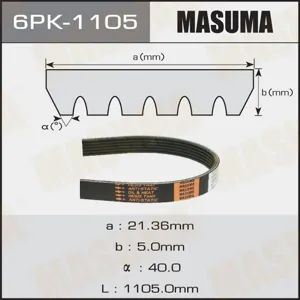 MASUMA 6PK1105 Ремень поликлиновой Peugeot 405, Citroen ZX 1.6-2.0 91>