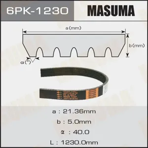 MASUMA 6PK1230 Ремень поликлиновой Hyundai SolarisV 18-, Kia Rio IV 17-, Toyota Corolla 06-, Rav 4 08-