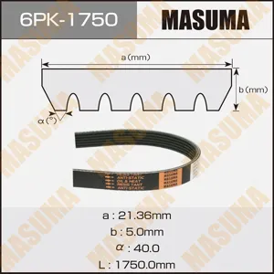 MASUMA 6PK1750 Ремень поликлиновой ,VW Transporter IV 95-, Citroen Berlingo 98-
