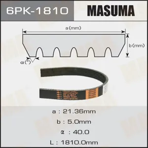MASUMA 6PK1810 Ремень поликлиновой Ford Scorpio 1.82.0i DOHC 85>, Toyota Corolla 1.41.6 16V 00-04