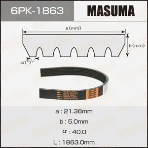 MASUMA 6PK1863 Ремень поликлиновой Mercedes W124,210,202 M111, Audi 80А6A8 2.6-2.8 V6 94->,