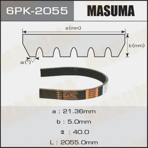 MASUMA 6PK2055 Ремень поликлиновой Mercedes C W202 (93-)E W210 (95-) 1.8i2.0i2.3i Hyundai Santa Fe (06-) 2.7i