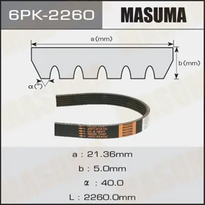 MASUMA 6PK2260 Ремень поликлиновой Audi 80100, Mazda 6, Mercedes Sprinter W211S211W203W204
