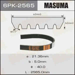 MASUMA 6PK2565 Ремень поликлиновой Mitsubishi 4B1011 ASX GA23W 10-,Outlander XL CW45 06-,Lancer X 07-