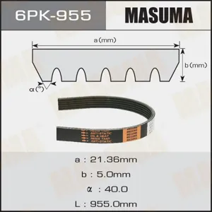 MASUMA 6PK955 Ремень поликлиновой Honda , Audi , Nissan Micra , Kia , Skoda
