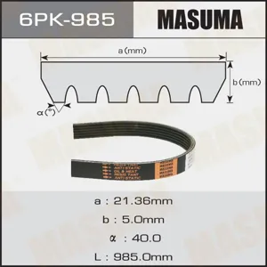 MASUMA 6PK985 Ремень поликлиновой , BMW 3 (F30), Honda Civic , Skoda Rapid , VW Polo