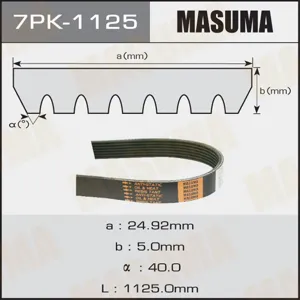 MASUMA 7PK1125 Ремень поликлиновой Nissan Juke (10-) 1.6i Renault Megane 2.0i 16V1.9DCi 02>