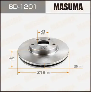 MASUMA BD1201 Диск торм. пер. вент.[275x22] 5 отв.