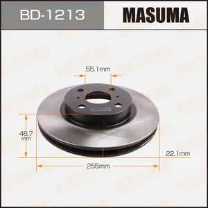 MASUMA BD1213 Диск торм. пер.вент.[255x22] 4 отв.