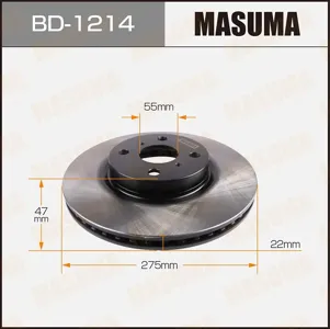 MASUMA BD1214 Диск торм.перед.вент.