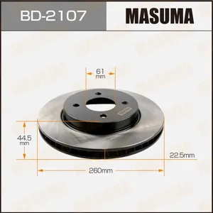 MASUMA BD2107 Диск тормозной Nissan Bluebird SYLPHY 06-12 передний.