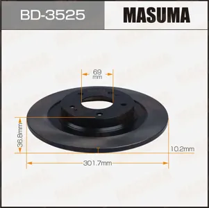 MASUMA BD3525 Диск торм.задний [302x10] 5 отв. Mitsubishi ASX 1,6 0510->Outlander III 2,02,2Di-D 0812-> Citroen C4 Aircross 1,61,8HDI 0412-