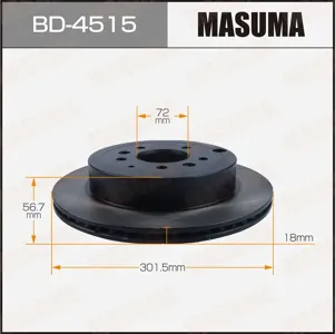 MASUMA BD4515 Диск тормозной