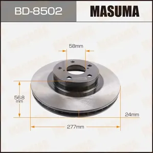 MASUMA BD8502 Диск тормозной перед вент Subaru Legacy Impreza Forester Outback 00- [277,0*56,7*24,0] =530245720