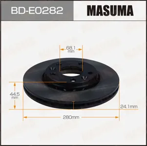 MASUMA BDE0282 Диск торм.перед. [280x24) Duster 1.5D 10>, Renault Megane 1.2-2.01.5D-1.9D 08>