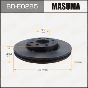MASUMA BDE0285 Диск торм.перед. вент Fiat Punto 05>, Opel Adam Corsa D 06>, 06> [257*40.5*22х6 отв]