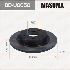 MASUMA BDU0058 Диск тормозной Opel Astra -J задн.(в упак. 2 шт.)
